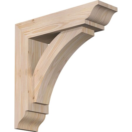 Ekena Millwork Thorton Traditional Smooth Bracket w/ Offset Brace, Douglas Fir, 5 1/2"W x 20"D x 20"H BKT0604X20X20THR01SDF